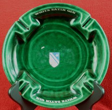 1950s-60s Vintage White Satin Gin Baltimore MD Tavern Ashtray Made in USA - LOOK