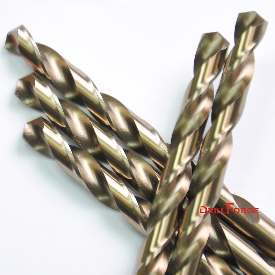 DRILLFORCE 10PCS 3/16" COBALT DRILL BIT SET HSS M35 TWIST TOOLS METAL ...