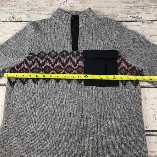 New Smartwool Sweater Mens Small Fair Isle Nordic Heavy Henley Merino Wool Cozy - Picture 7 of 14
