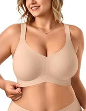Womens Full Supportive Older Lift Back Jelly Bra Soft Wireless Push Up Underwear