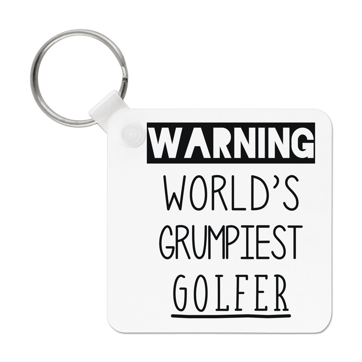 Warning World's Grumpiest Golfer Keyring Key Chain Awesome Best Dad Fathers Day