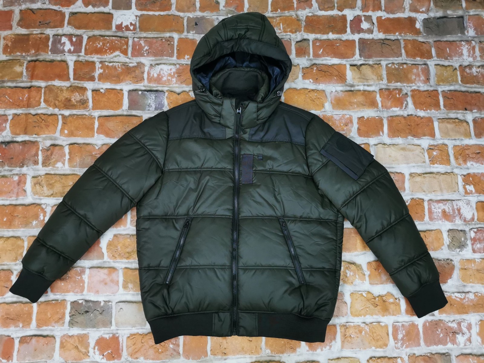 G-Star RAW Vintage Whistler Padded Hooded Jacket Green XL - New