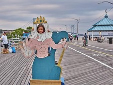 Five-year-old Egyptian visitor Sara Mikhaeil becomes a boardwalk princess at