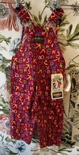 NEW Vintage Oshkosh Vestbak 2T Red Alphabet Overalls 80s 90s New With Tags USA