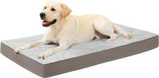 Orthopedic Dog Bed 35"x22" Waterproof Crate Mat for Large Dogs Gray