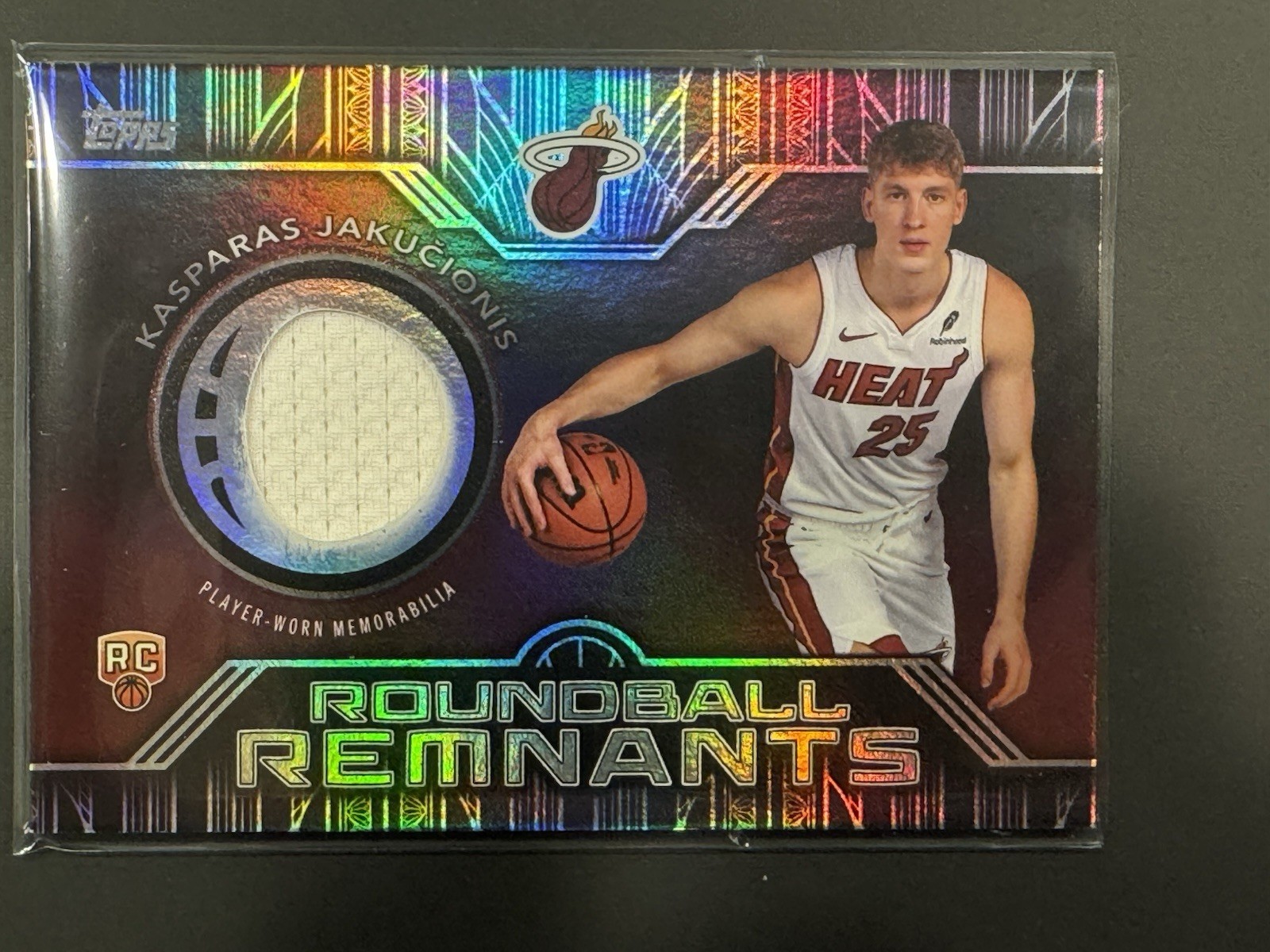 2025-26 Topps KASPARAS JAKUCIONIS Rookie Jersey Roundball Remnants Rainbow Heat