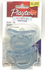 Playtex Binky Pacifier baby nipples blue 2 pk VTG Vintage 2002