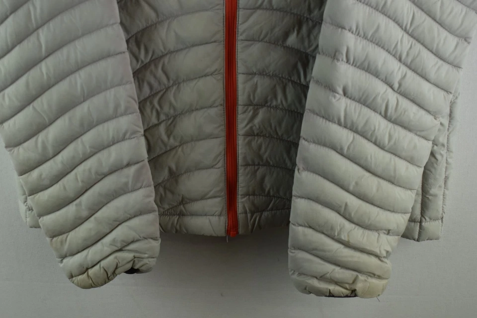 LANDS END Grey Down Padded Jacket size M Mens Quilted Full Zip Casual Outdoors - Image 3 of 4