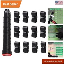 12 Pack Tennis Racket Grip Tape Precut Anti-Slip Absorbent Overgrip Black