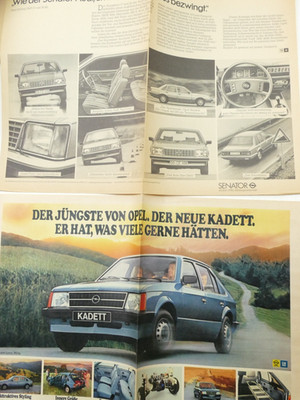 OPEL zwei Anzeigen Zeitung Senator 1 Kadett To-9251