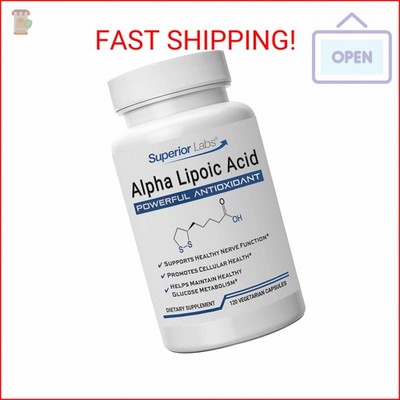 Superior Labs Alpha Lipoic Acid 600 mg Capsules, Pure Non-GMO ALA, High Absorpti