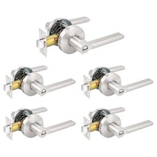 Probrico Privacy Door Handles for Bedroom and Bathroom Brushed Nickel Interior