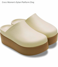 NEW Size 9 Women's Crocs Dylan Platform Clogs Slip-On Color : Frappe/Latte