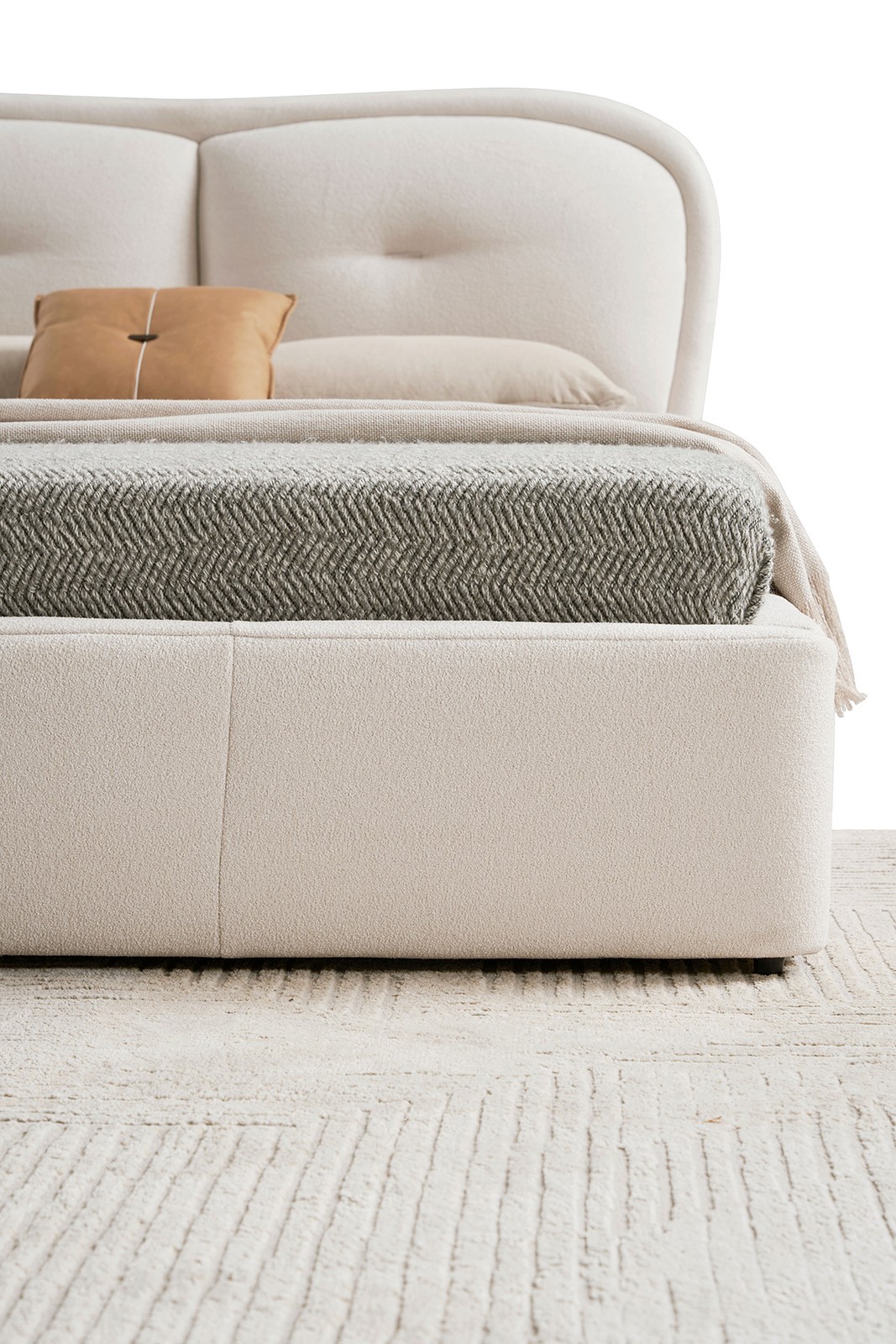 American Eagle  B-D082-EK Modern Contemporary Ivory Fabric Eastern King Size Bed