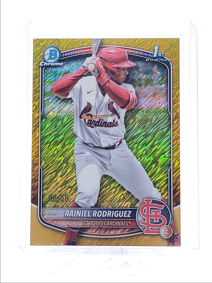 RAINIEL RODRIGUEZ 2025 BOWMAN CHROME 1ST GOLD SHIMMER REFRACTOR /50 Q4496