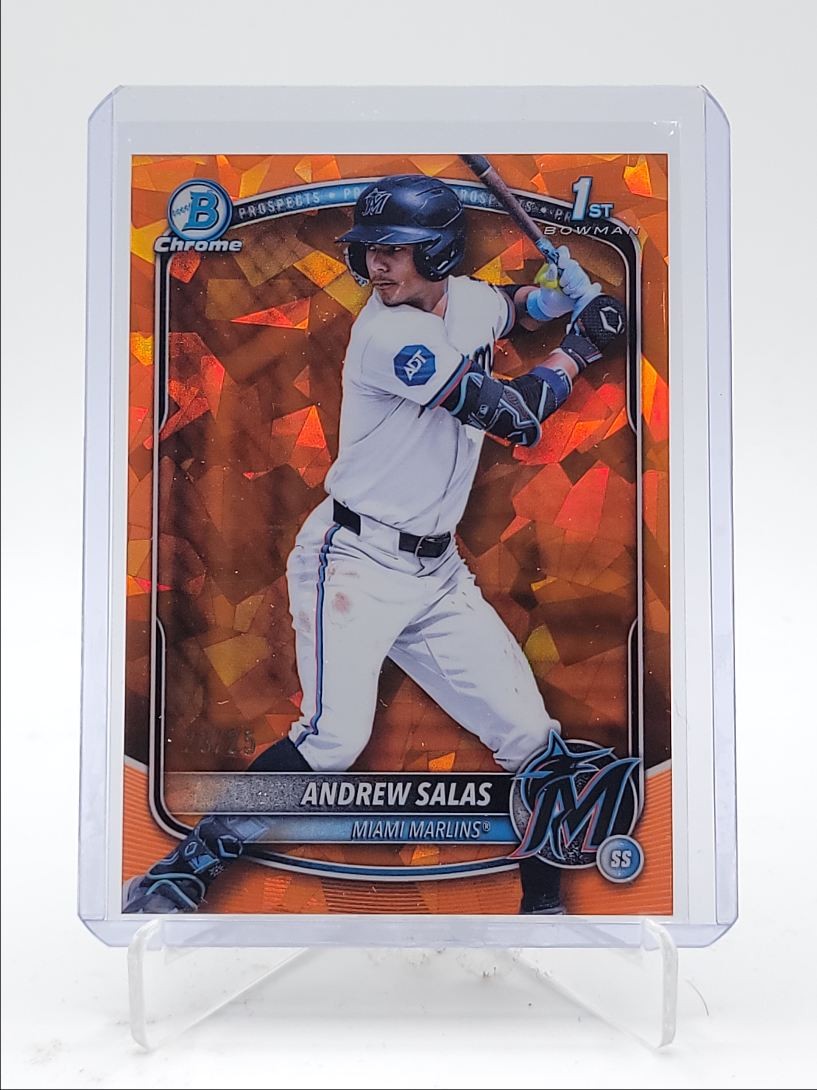ANDREW SALAS 2025 BOWMAN CHROME 1ST SAPPHIRE ORANGE REFRACTOR /25 Q3967