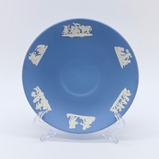 Wedgwood Pale Blue Jasperware Plate w/White Neoclassical Relief Made In England