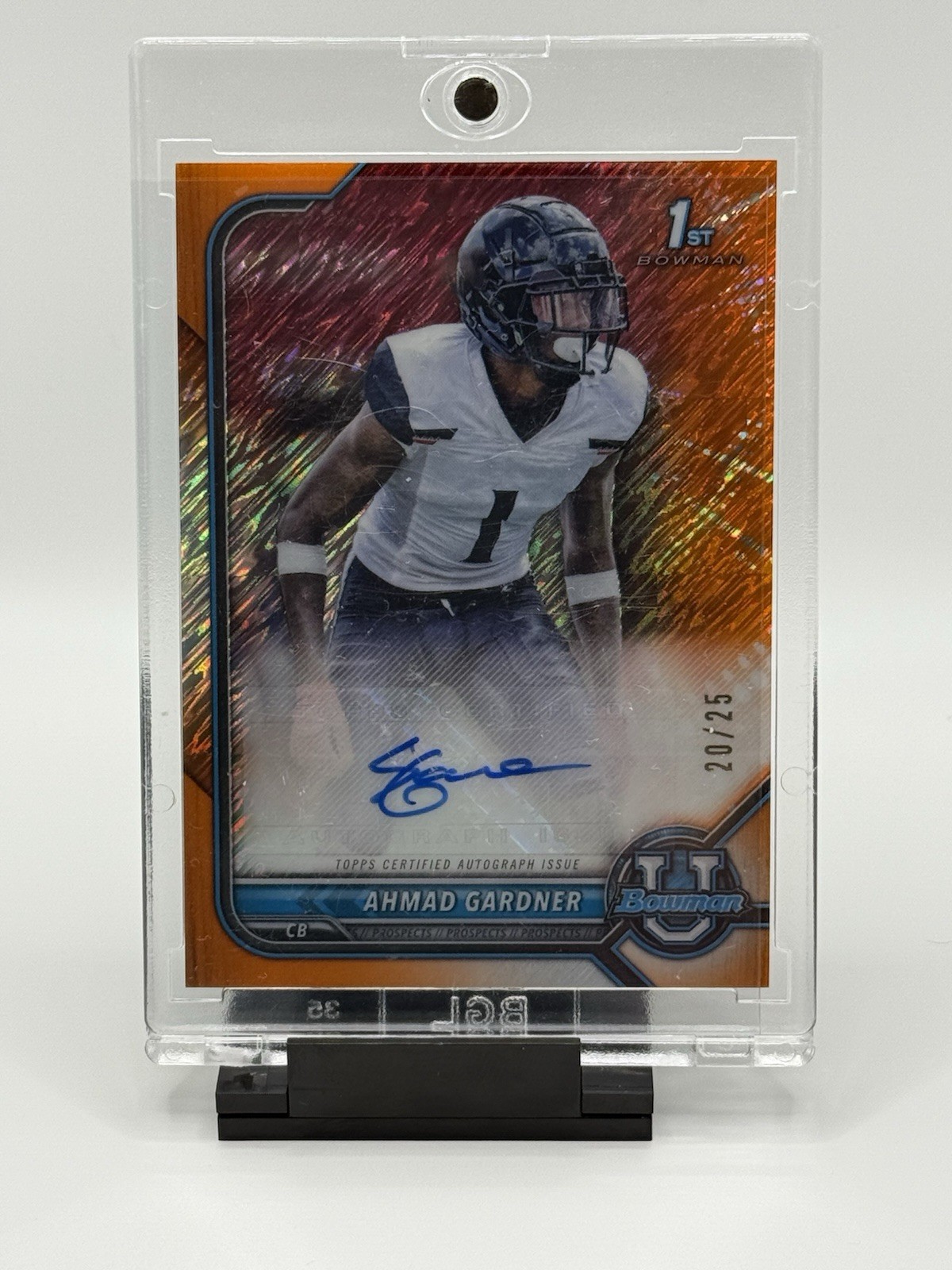 2021-22 Bowman University - Bowman Chrome Prospect Auto Ahmad Gardner Orange /25