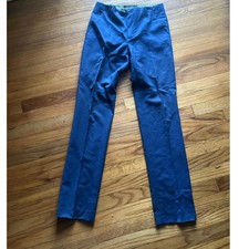 Zara Woman 100 Wool Straight-Leg Trousers   Dark Navy/Royal Blue   Size 2