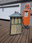 vintage Meyda Tiffany stained glass outdoor hanging light