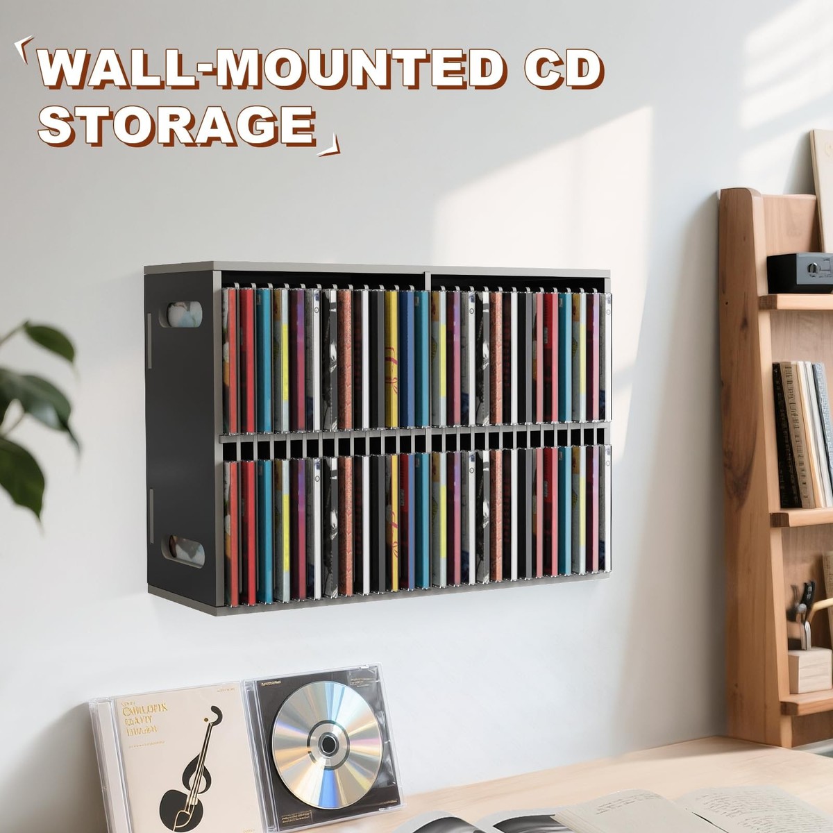 52 Slots CD Holder, Wall-Mounted CD Holder Stand, Premium CD