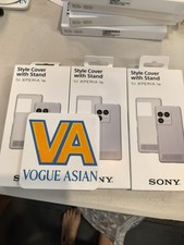 Genuine Brand New Sony Xperia 1 VIII XQZ-CBGE Style CoverCase Stand Silver Color