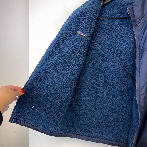 Patagonia Boys 10 Fleece Reversible Jacket Navy Blue Liner - Picture 7 of 13