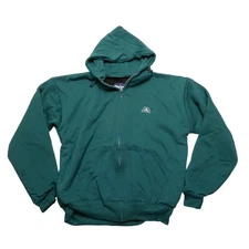 King Louie Hoodie Mens Large Tall Green Full Zip Sweatshirt Lined Arbonne Logo