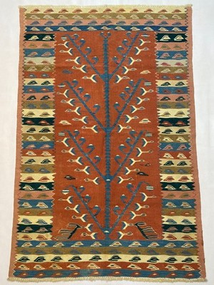 4x6 ft Turkish Oriental Flatweave Geometric Turkish Rug Tribal Traditional Kilim