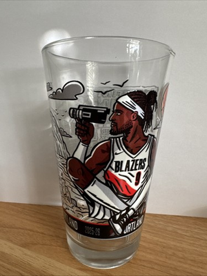 #ad 2025 26 Portland Trail Blazers Team GLASS “Jerami Grantquot; Glasses Pint $39.99