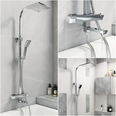 CHEEKY BATHROOMS BATHROOM BLOCK RIGID RISER SHOWER WITH BATH FILLER MIXER TAP