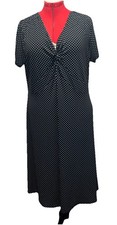 Style & Co Midi Dress Womens Sz 2X Polka Dot Spring Dress Knot Bodice