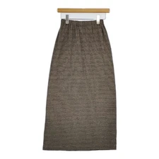 JURGEN LEHL J0173US131 Multi-border wool cotton Long skirt Beige black 5-082...