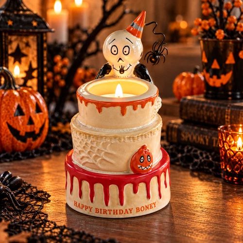 Yankee Candle Boney Birthday Halloween Votive Holder Skeleton Cake 1724769 - product listing photo