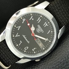 JAPAN VINTAGE REFURBISHED SEIKO 5 AUTOMATIC MENS BLACK DIAL WATCH a445772-1