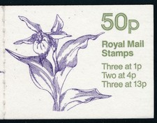1985 GB 50p BOOKLET SG FB28 FINE MINT MNH ORCHIDS SERIES DESIGN No.2