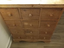 Solid Wood 12 Drawer Storage Chest, Good Condition, Home, Living Room