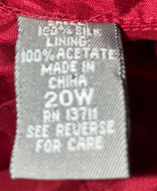 Chaqueta de seda forrada Kate Hill para mujer talla 20 borgoña Foto 3 de 4