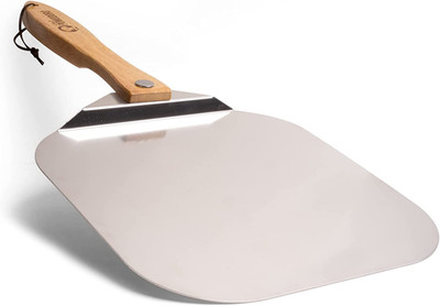 Aluminum Metal Pizza Peel with Foldable Wood Handle for Easy Storage, Pizza Spat
