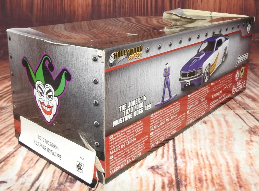 Diecast Car 1:32 Jada Toys 1970 Ford Mustang Boss 429 & The Joker Figure 33090 - Image 4 of 4