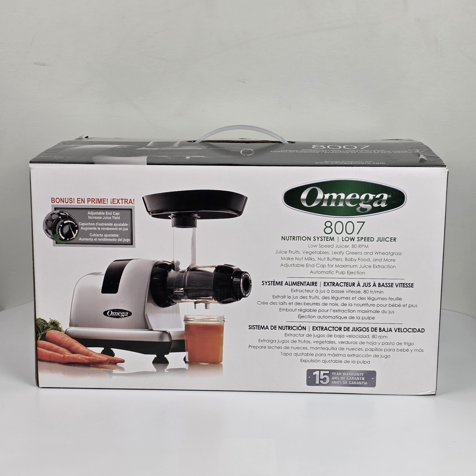 Omega 8007 Cold Press Juicer Slow Masticating Nutrition Cent