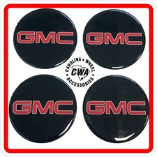 4 Wheel Center Cap Logo dome Decal Emblem Black 3.5" 88mm RED GMC 1500 2500 3500