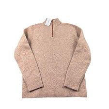 Collars & Co. Brown Luxury Wool Blend Half Zip Men’s Pullover Sweater Size M NWT