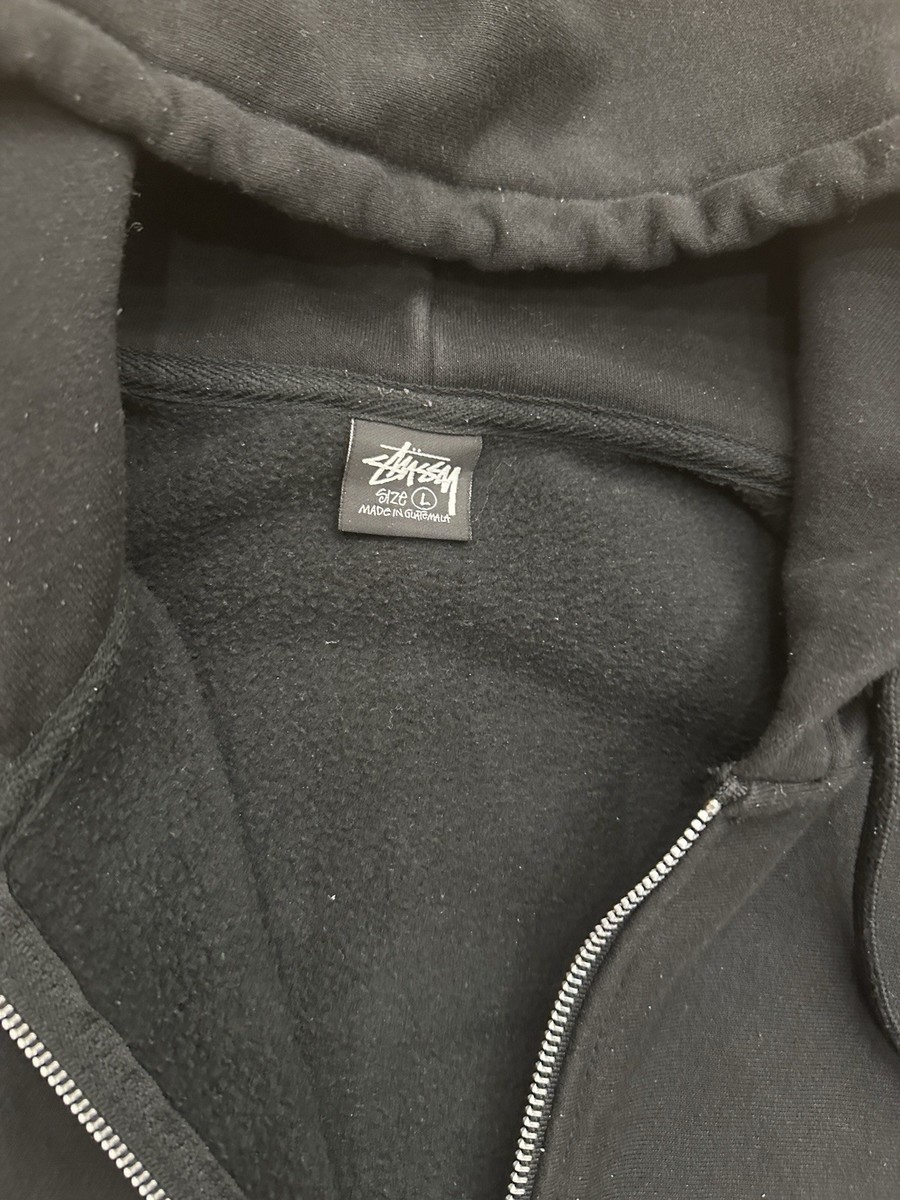 Rare! Stussy SS Logo Double S Link Full Zip Hoodie Hoody Men's L