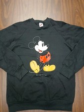 Vtg Disney Mickey Mouse Jerzees Crewneck Sweatshirt Medium Black 90s USA Made