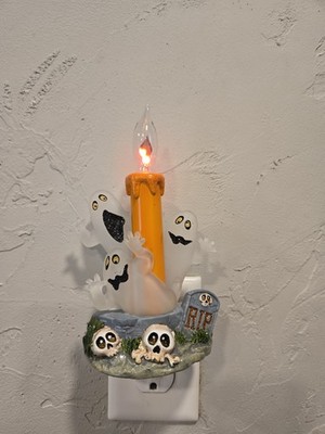 Halloween Ghosts Lights In The Night Swivel Plug In Night Light Flicker Flame