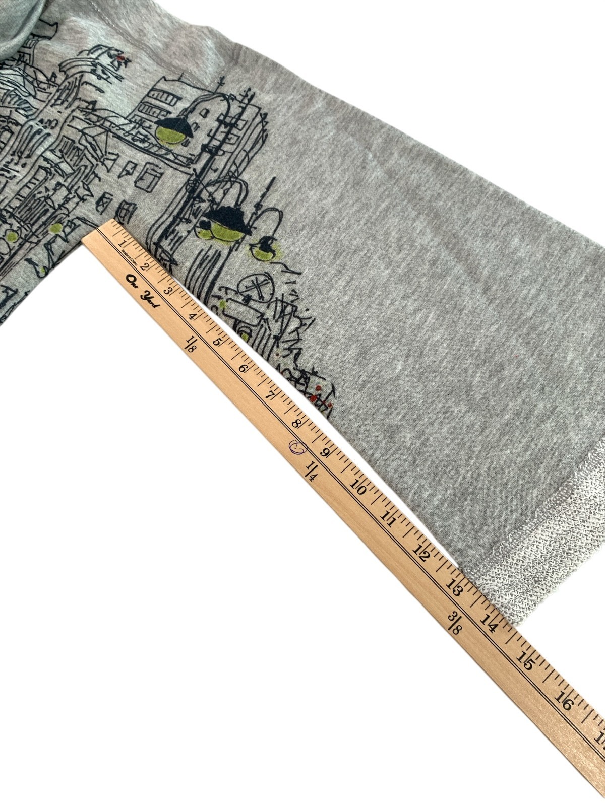 Inoah Whisker's Town 3/4 Sleeve Crew Neck  Top Size L