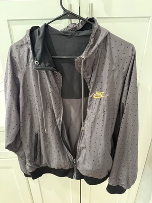 Vintage Nike Reversible Grey And Black And Polka Dot Zip Up Windbreaker Retro