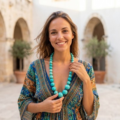N6234 TIBETAN Handmade Chic BOHO Gypsy Fashion Resin beads Chunky Bold Necklace