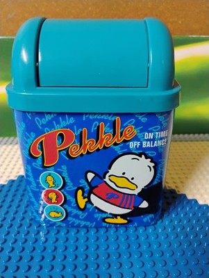 Rare Vintage Sanrio Pekkle Flip Top Tin Desktop Trash Can/Bin 1996
